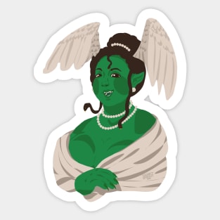 Alt Medusa's Smile - Lineless Winged Gorgon Medusa Portrait Sticker